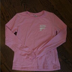 Fila Kids Long Sleeve Tee in Soft Pink
